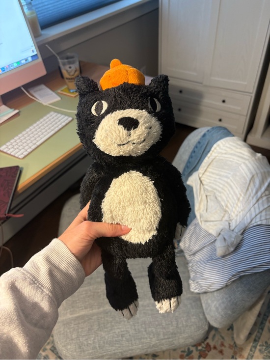 Jellycat Other - Jellycat Black and Cream Plush Cat with Orange Hat